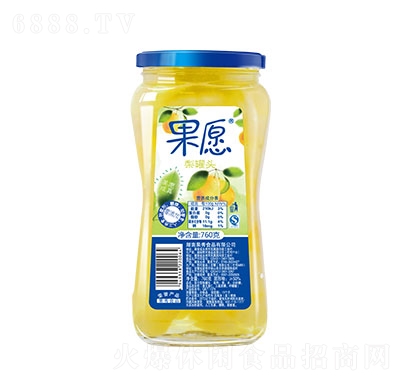果愿玻璃瓶糖水梨720