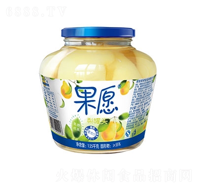果愿玻璃瓶糖水梨125