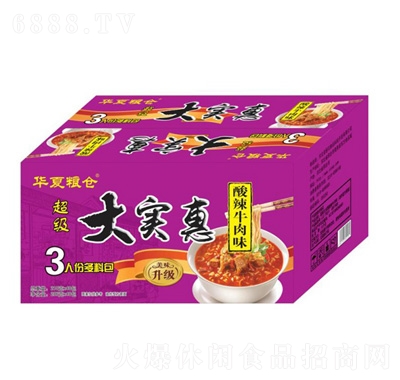 華夏糧倉大實(shí)惠方便面酸辣牛肉味210gx40包