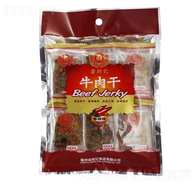 翁財(cái)記牛肉干香辣味68