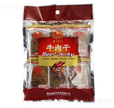 翁財(cái)記牛肉干香辣味13