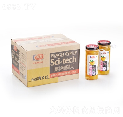 科技糖水黃桃瓶頭420