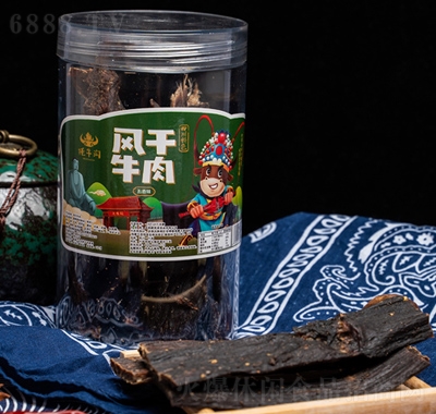 牦牛風干牛肉干五香味罐