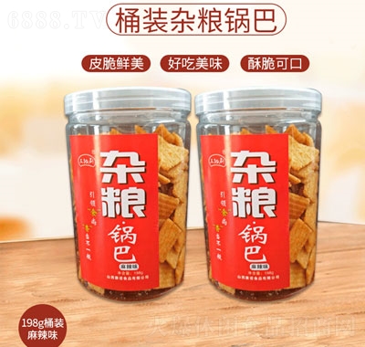 三把刷雜糧桶裝鍋巴麻辣