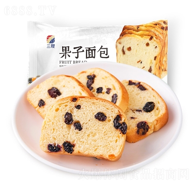 三晟果子面包100g營養早餐手撕果脯切片夾心休閑零食