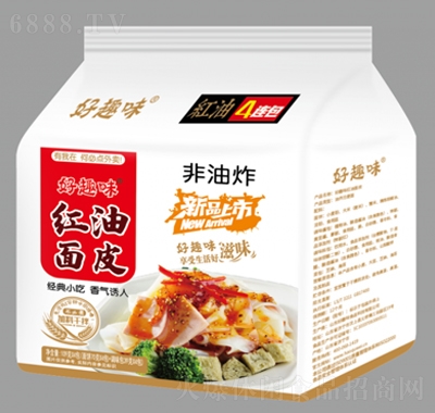 好趣味紅油面皮四聯包方便速食休閑食品