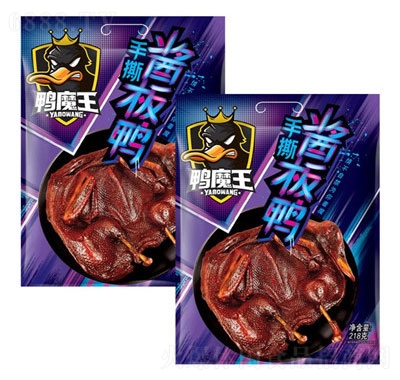 鴨魔王爆辣味手撕鴨代餐零食香辣醬鹵鴨湖南特產常德醬板鴨218g