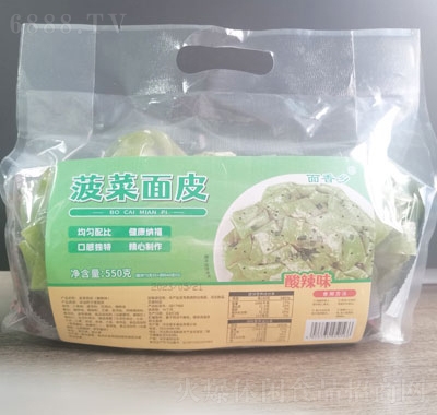 面香鄉菠菜面皮方便食品酸辣味