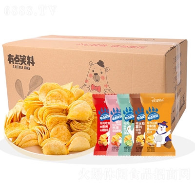 阿婆家的有點笑料薯片土豆片膨化網紅休閑小零食品