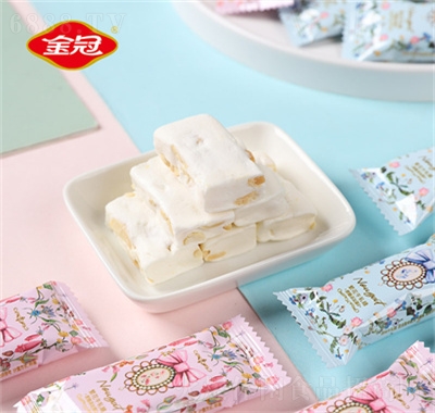 金冠繁花牛軋糖花生夾心軟糖休閑年貨招待糖果喜糖食品招商